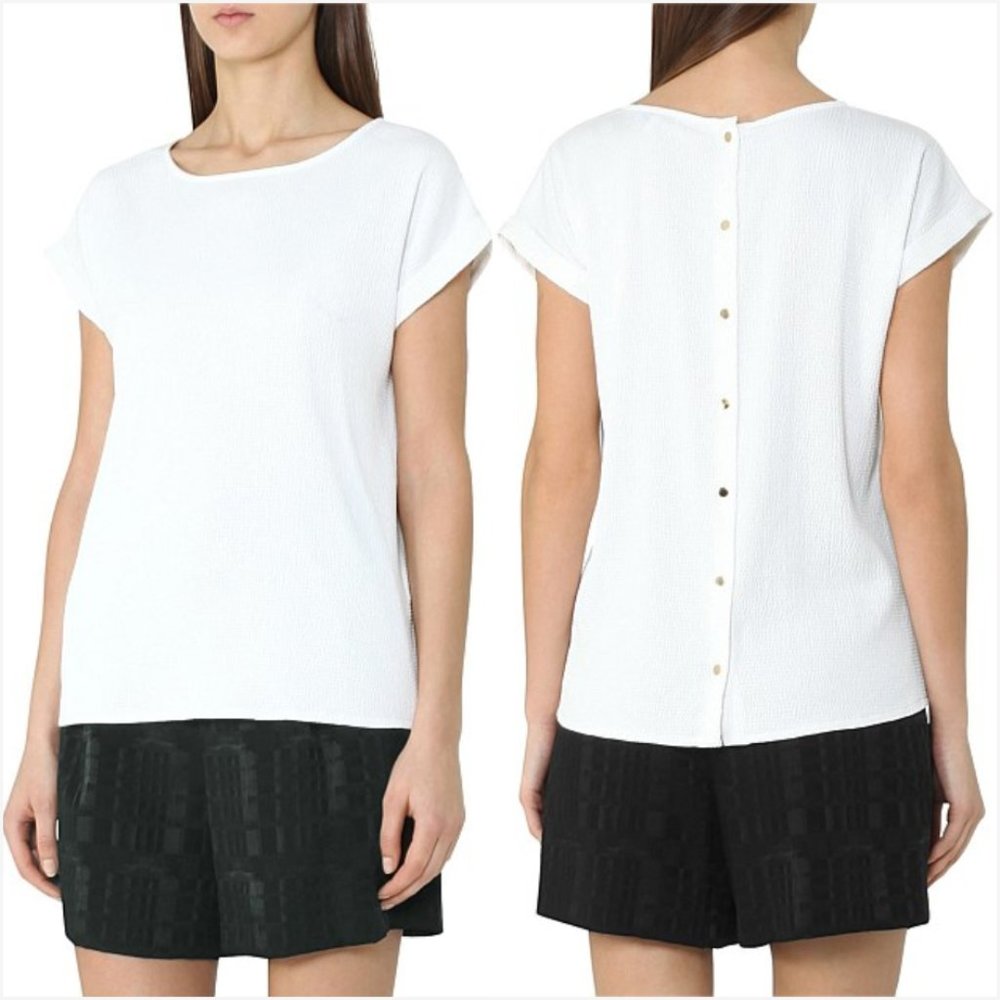 Reiss Elsie Turn Up Sleeve Top